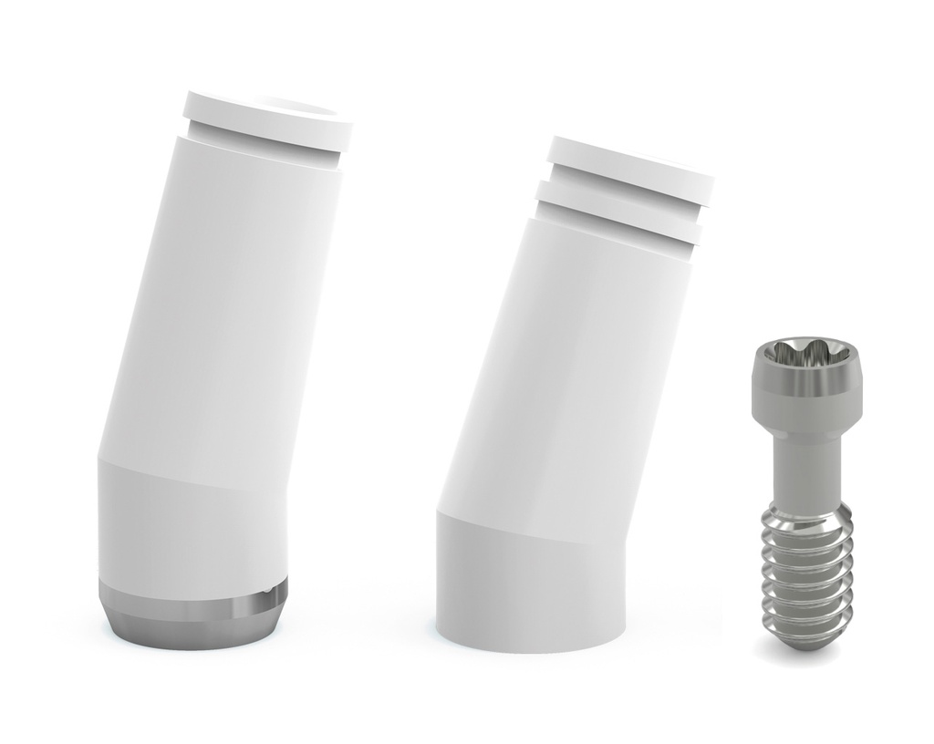 Mechanised base abutment Nv30  + 2 Castable abutment  15°/20° - CBH